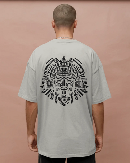 Aztec Sun God Printed Oversized T-Shirt for Men
