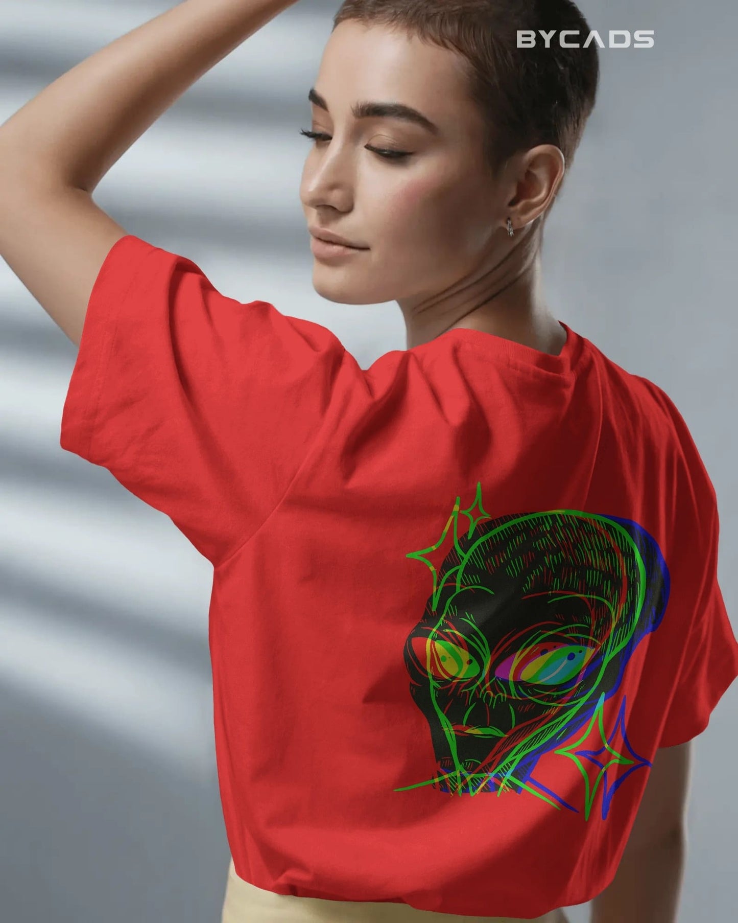 Cosmic Frequency Oversized Alien Unisex Graphic Tee