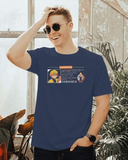 Zenitsu Agatsuma Techwear Graphic Regular-Fit Cotton Blend T-Shirt | Anime Streetwear