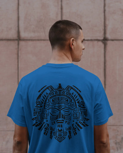 Aztec Sun God Printed Oversized T-Shirt for Men