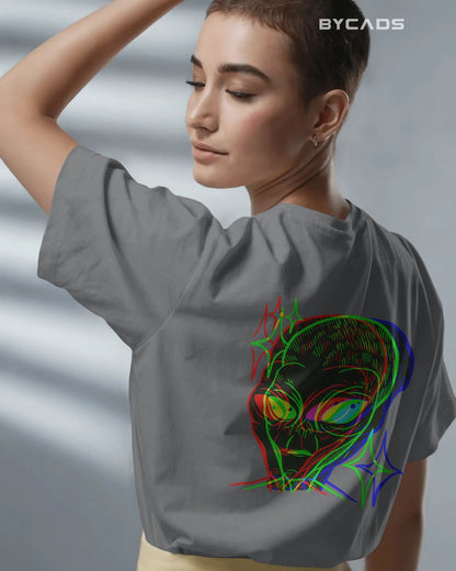 Cosmic Frequency Oversized Alien Unisex Graphic Tee