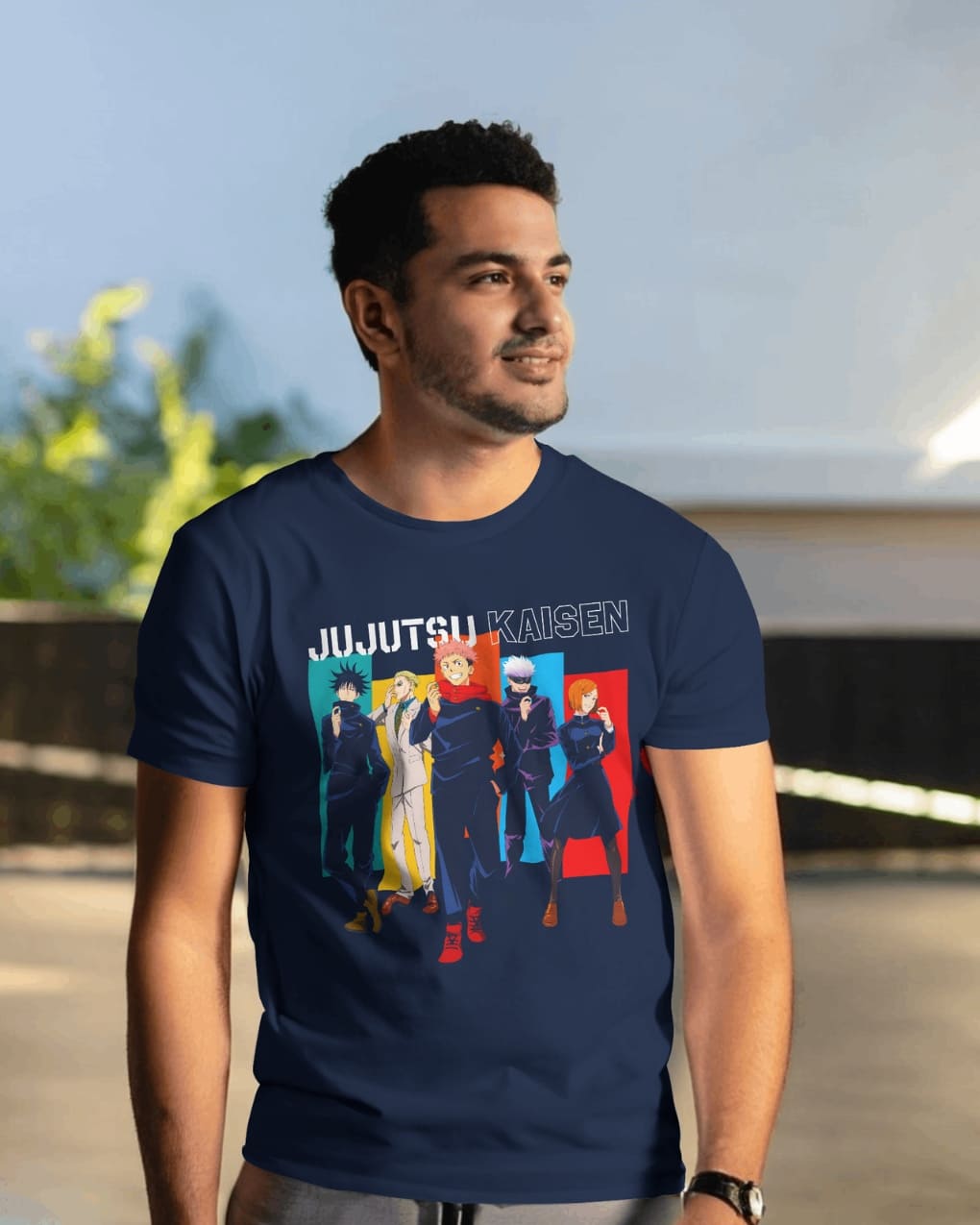 BYCADS "Jujutsu Sorcerers" Jujutsu Kaisen Anime Graphic Regular-Fit Cotton Blend T-Shirt