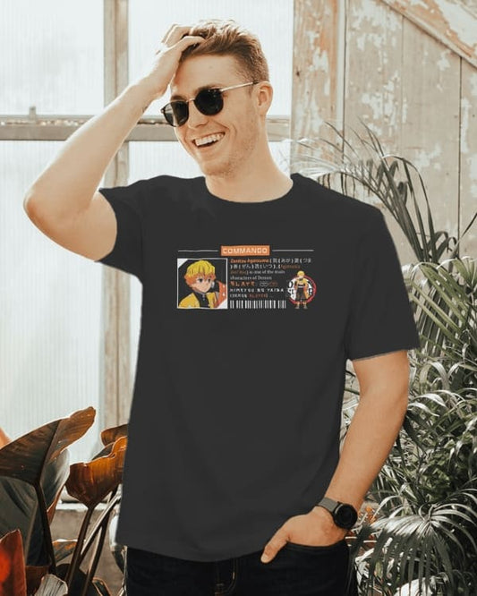 Zenitsu Agatsuma Techwear Graphic Regular-Fit Cotton Blend T-Shirt | Anime Streetwear