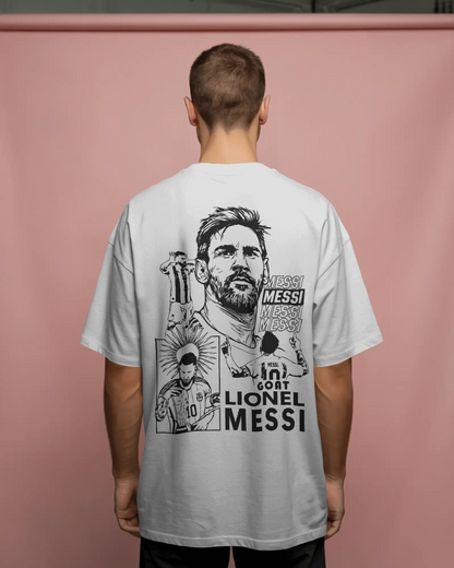 BYCADS Lionel Messi Legend  Graphic Oversized Drop Shoulder Cotton Blend T-Shirt