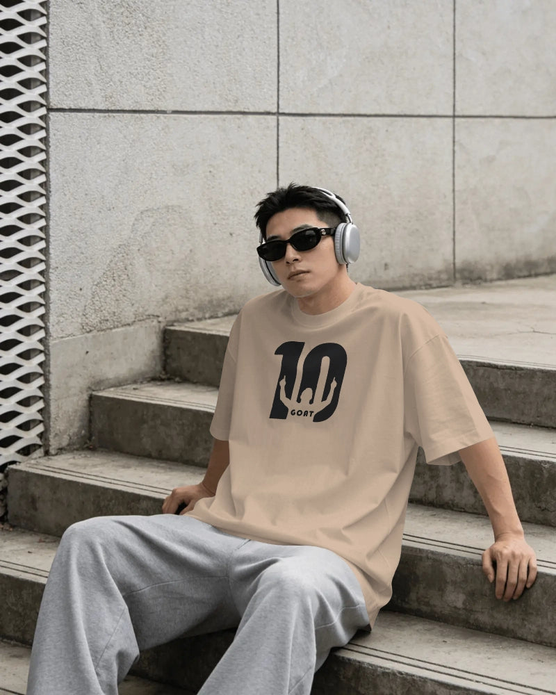 BYCADS Lionel Messi Legend  Graphic Oversized Drop Shoulder Cotton Blend T-Shirt