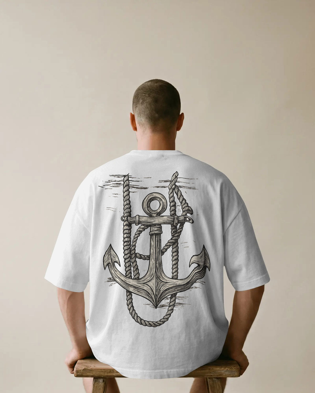 “Anchored Soul” Nautical Graphic Oversized t-shirt by Bycads