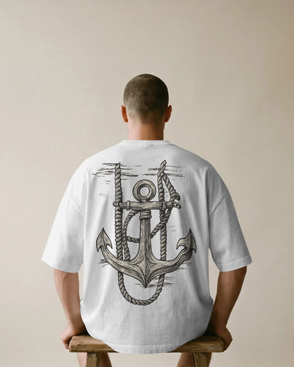 “Anchored Soul” Nautical Graphic Oversized t-shirt by Bycads