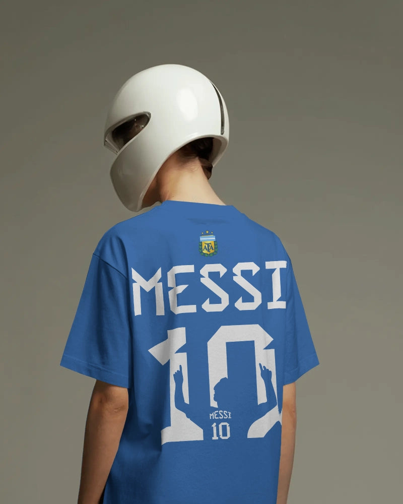 BYCADS Messi 10 Football Oversized Cotton Blend T-Shirt | Premium Sports Collection Graphic T-shirt