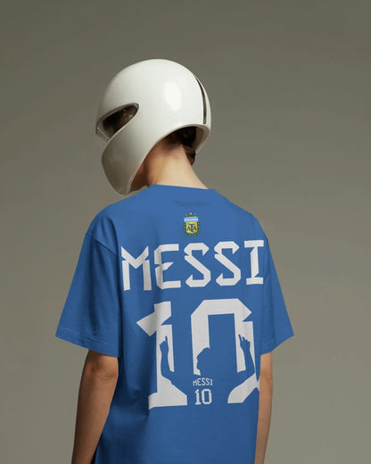BYCADS Messi 10 Football Oversized Cotton Blend T-Shirt | Premium Sports Collection Graphic T-shirt