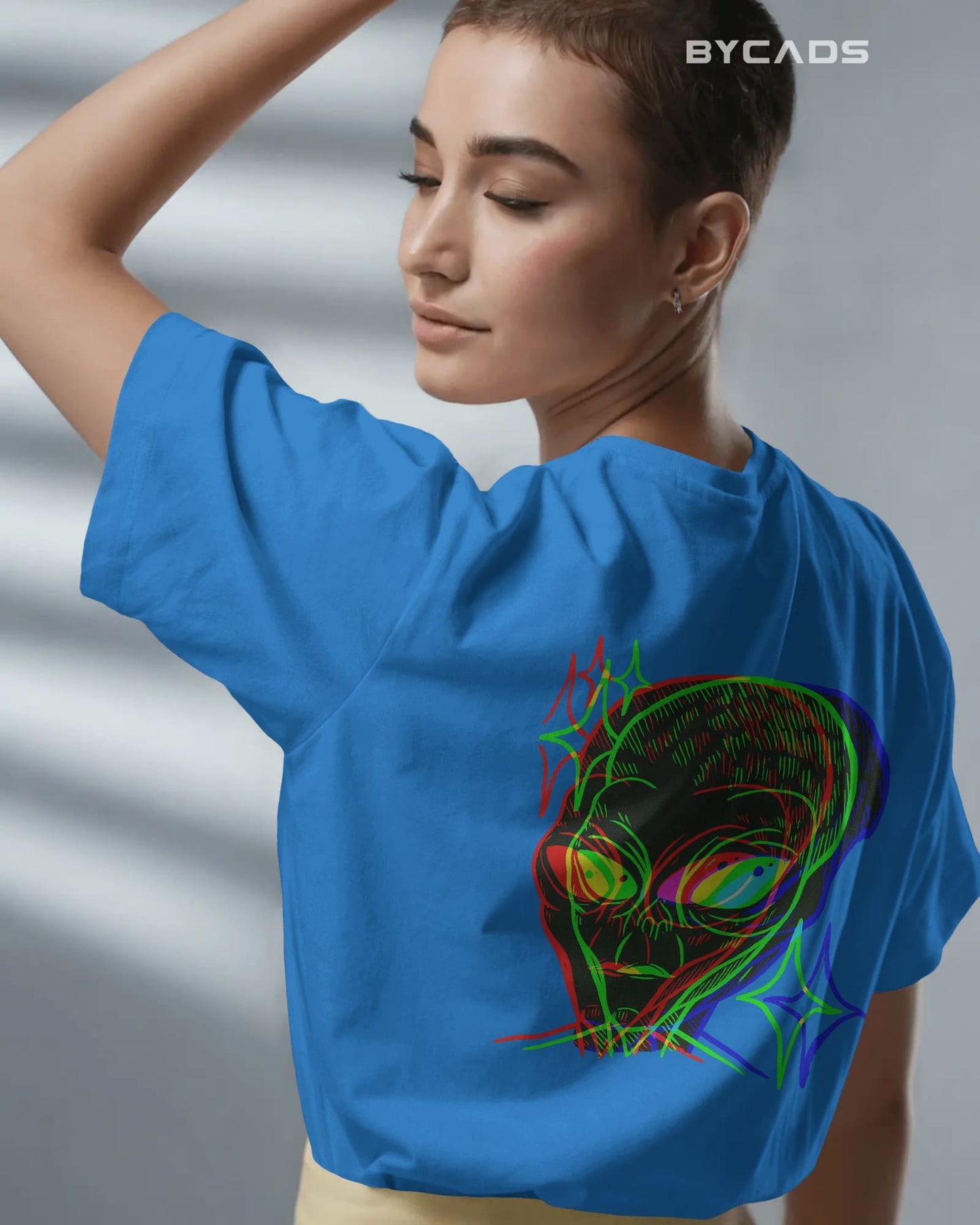 Cosmic Frequency Oversized Alien Unisex Graphic Tee