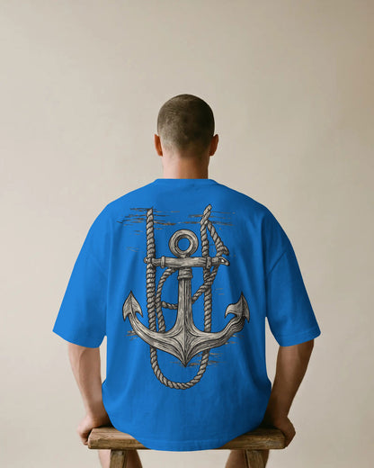 “Anchored Soul” Nautical Graphic Oversized t-shirt by Bycads