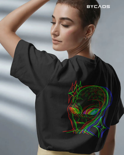 Cosmic Frequency Oversized Alien Unisex Graphic Tee