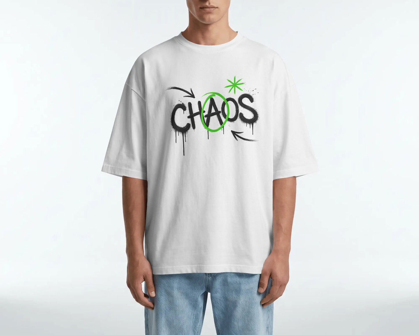 CHAOS Graphic Oversized T-Shirt cotton blend - BYCADS