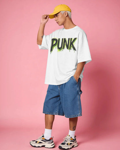 PUNK Drip Graphic Oversized T-Shirt Cotton bland - BYCADS