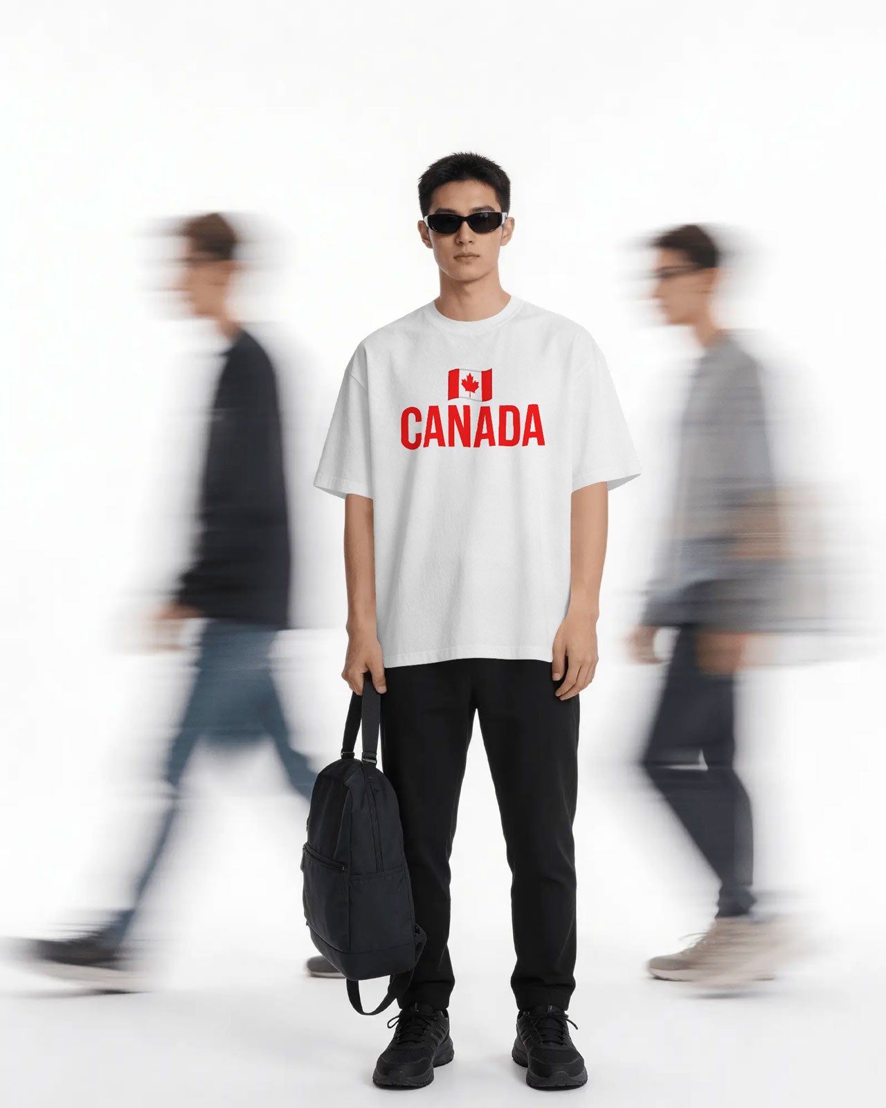 BYCADS Canada Flag Oversized T-Shirt – Travel Graphic Printed Cotton Blend tshirt