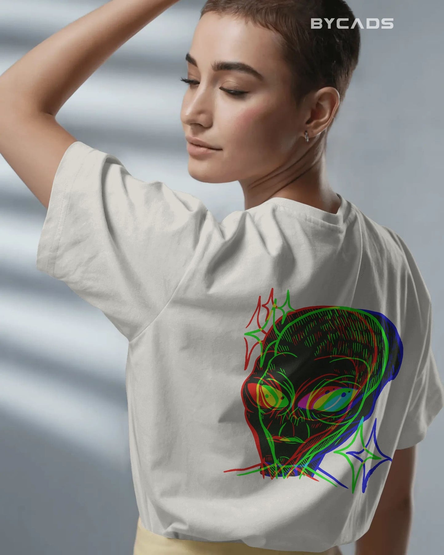 Cosmic Frequency Oversized Alien Unisex Graphic Tee