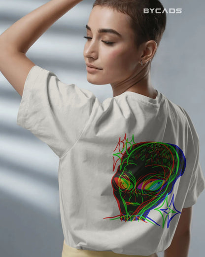 Cosmic Frequency Oversized Alien Unisex Graphic Tee