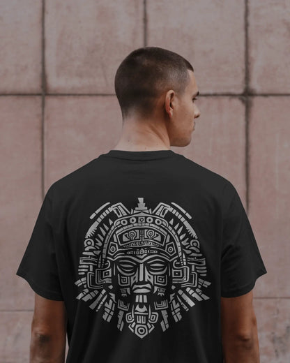 Aztec Sun God Printed Oversized T-Shirt for Men