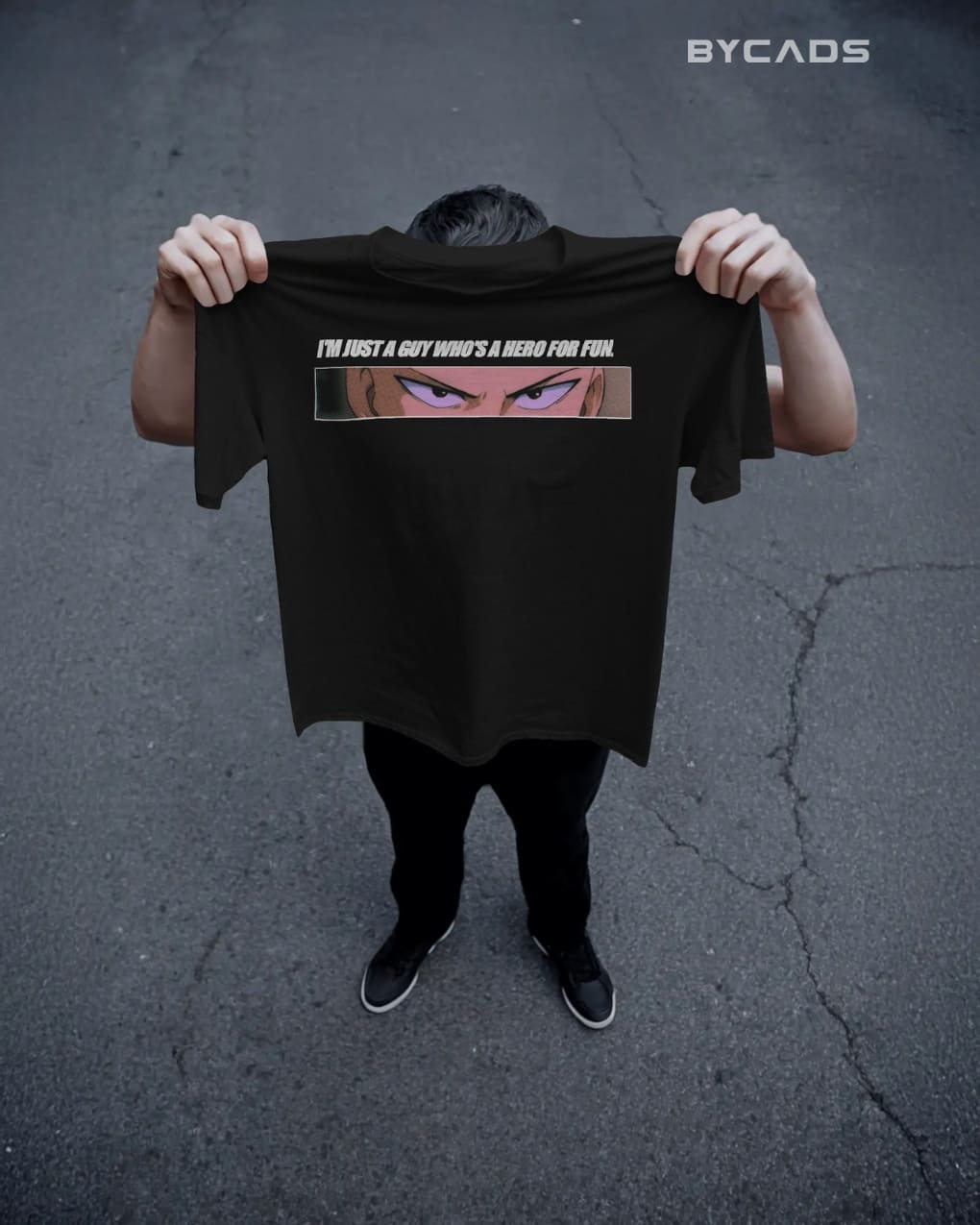 Saitama "Hero For Fun" Graphic Regular-Fit Cotton Blend T-Shirt | Anime Streetwear