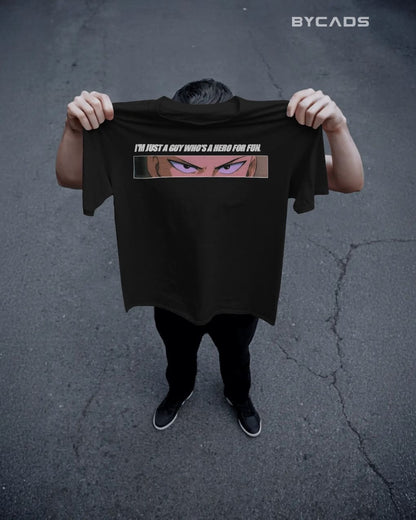 Saitama "Hero For Fun" Graphic Regular-Fit Cotton Blend T-Shirt | Anime Streetwear