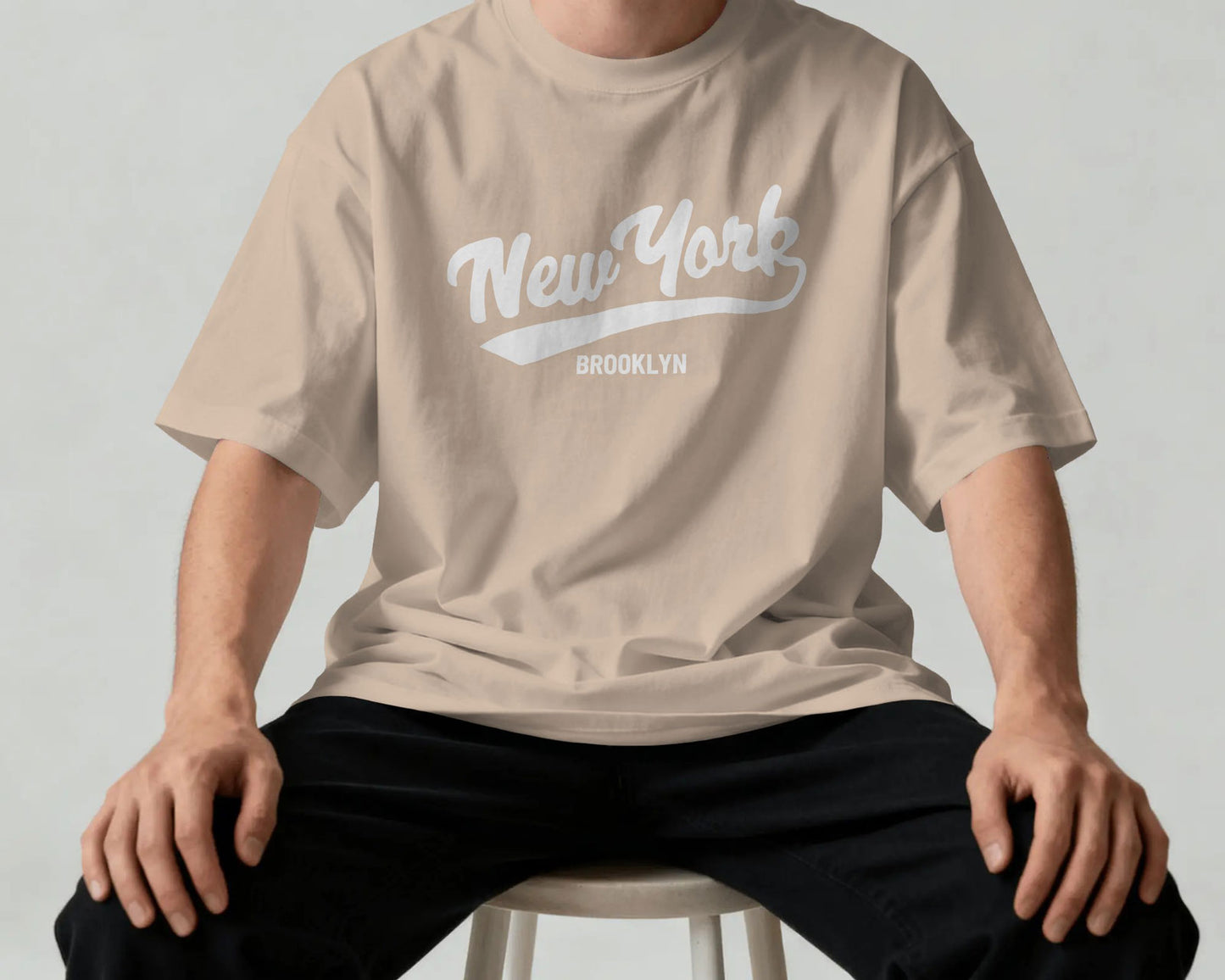 BYCADS New York Oversized Cotton Blend T-Shirt | Drop Shoulder Relaxed Fit Streetwear T-shirt