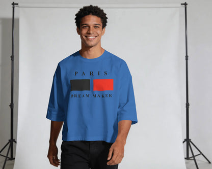 BYCADS Minimal Paris Printed Street Style Oversized Cotton Blend T-shirt