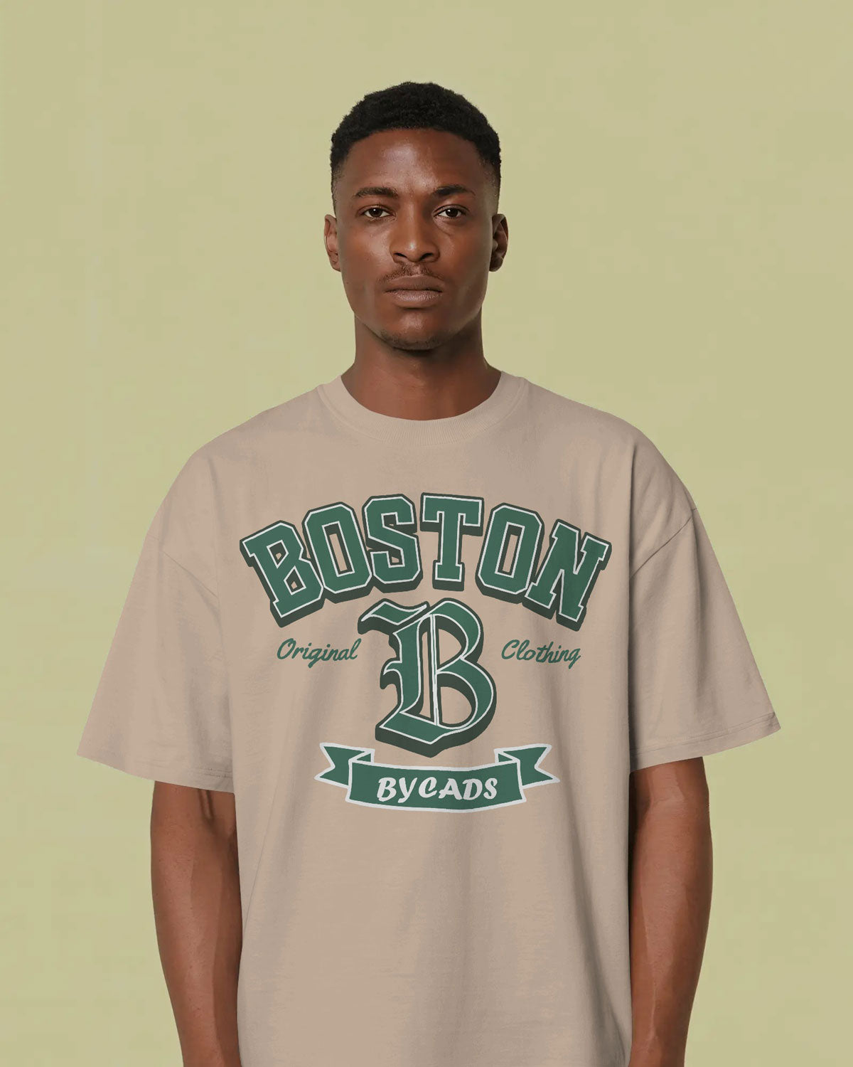 BYCADS Boston Graphic Oversized T-Shirt – Streetwear Cotton Blend t shirt