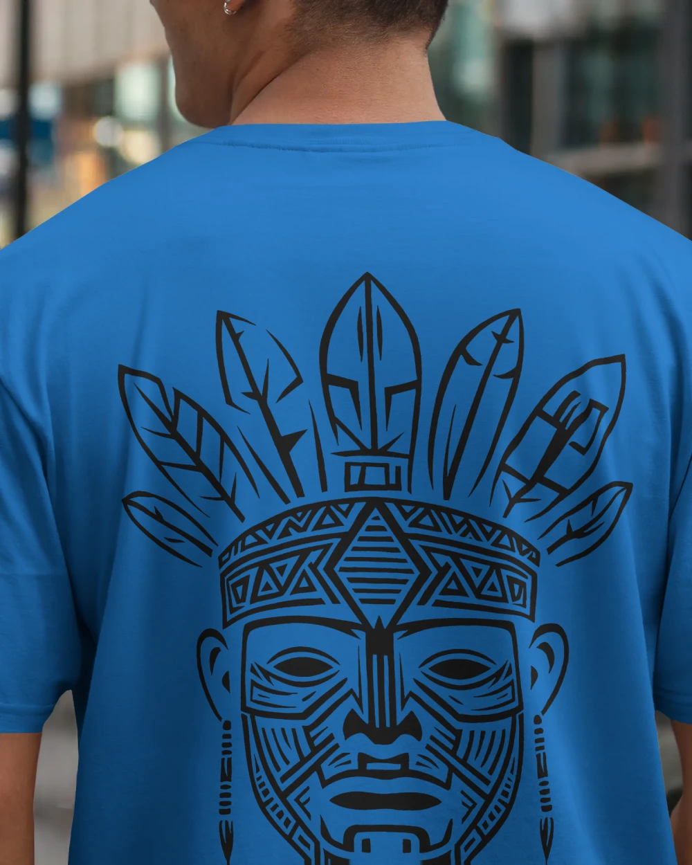 Tribal Warrior Spirit Oversized T-Shirt – Bold Ethnic Power by Bycads