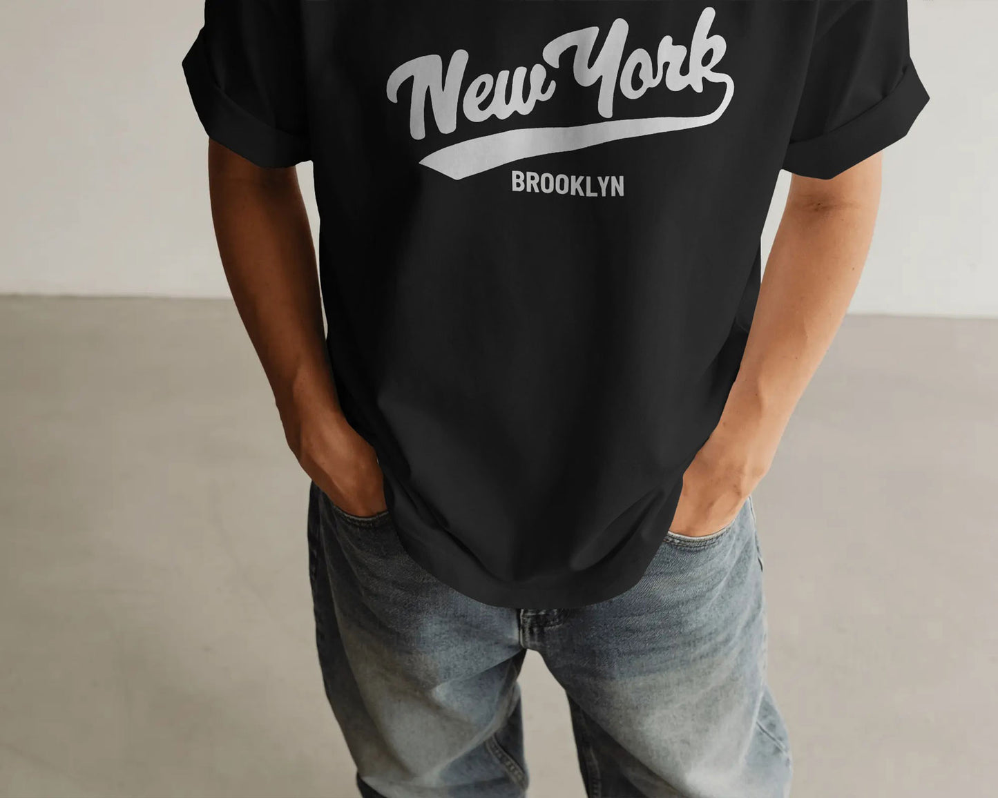 BYCADS New York Oversized Cotton Blend T-Shirt | Drop Shoulder Relaxed Fit Streetwear T-shirt