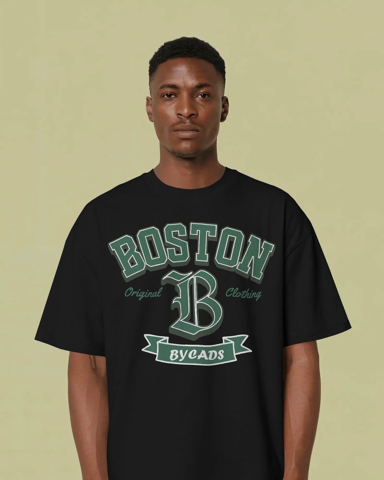 BYCADS Boston Graphic Oversized T-Shirt – Streetwear Cotton Blend t shirt