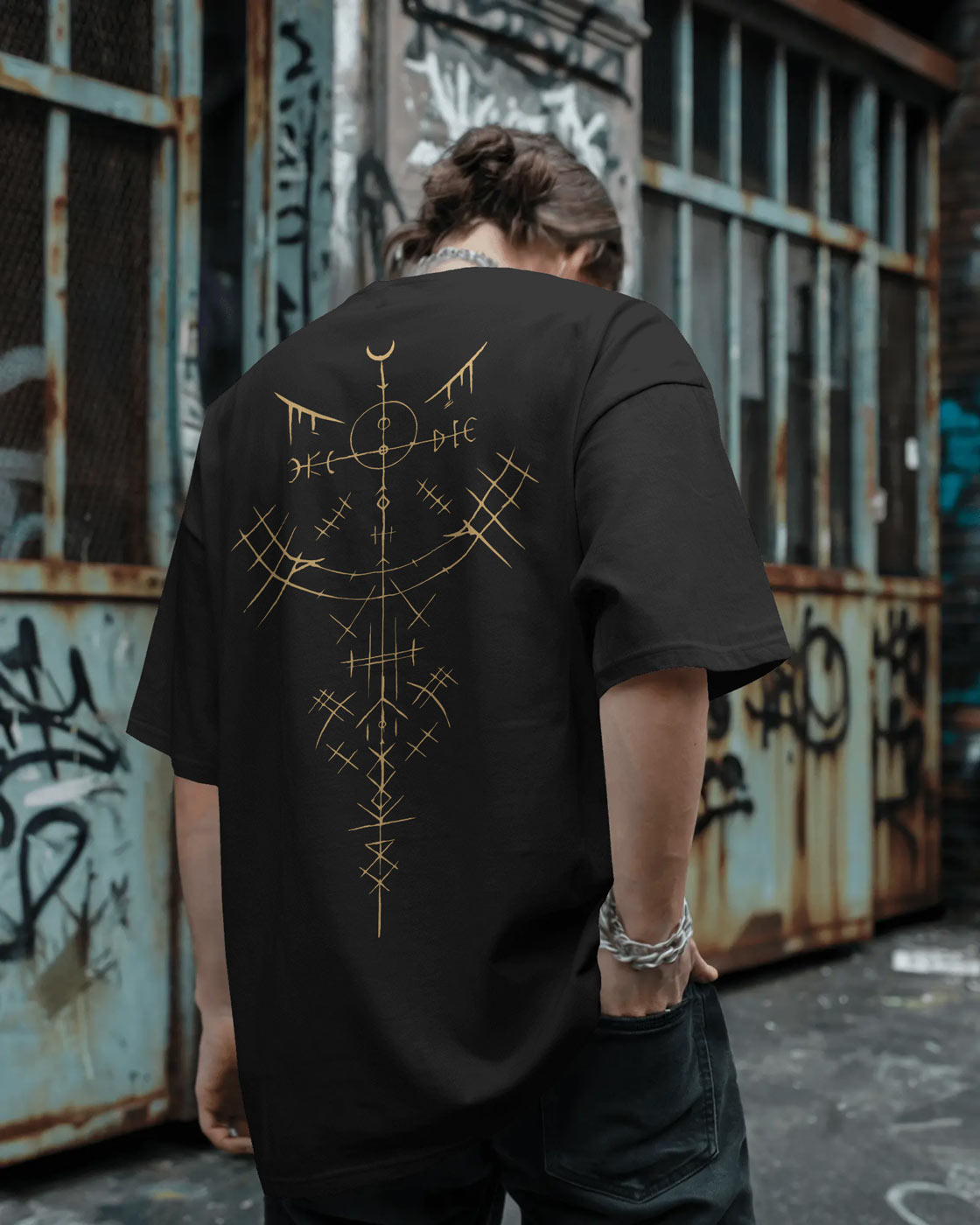 “Arcane Sigil” Mystic Geometry Oversize Tshirt by Bycads
