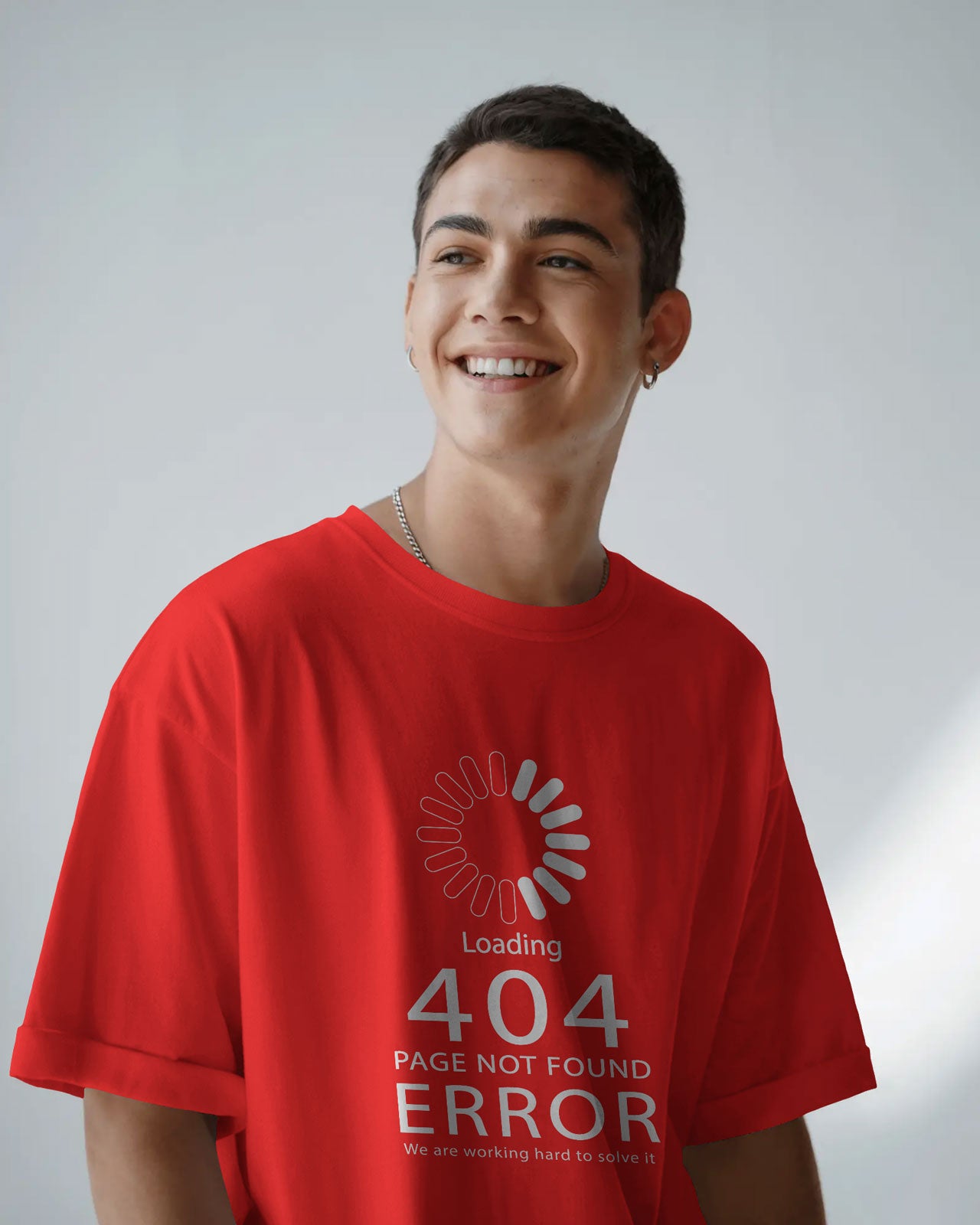 BYCADS "404 HUMAN NOT FOUND" Oversized Graphic Tee