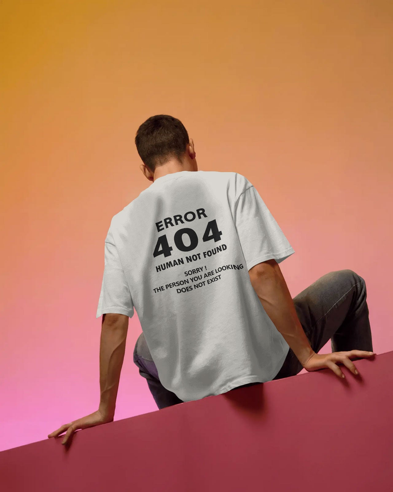 BYCADS "404 HUMAN NOT FOUND" Oversized Graphic Tee