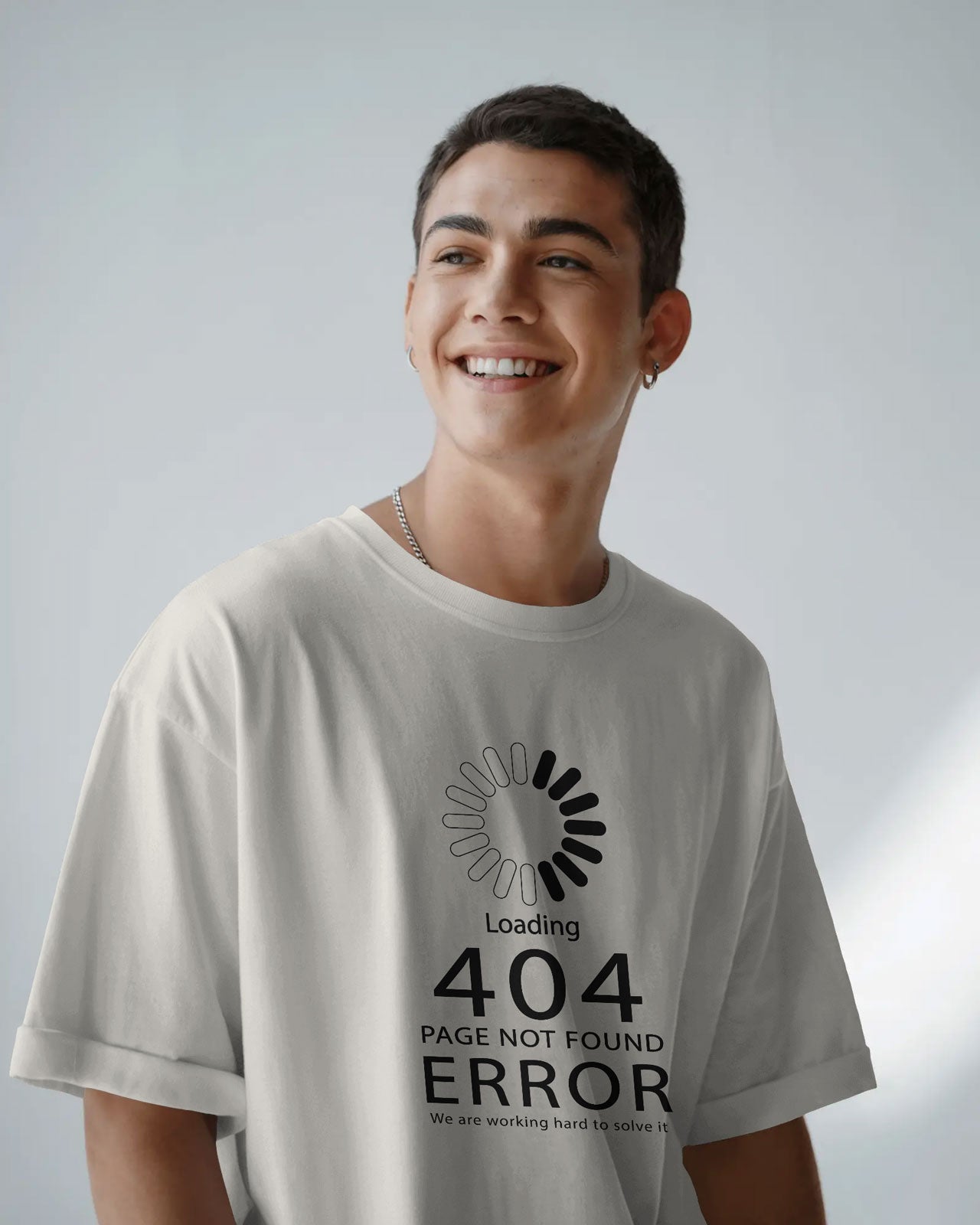 BYCADS "404 HUMAN NOT FOUND" Oversized Graphic Tee