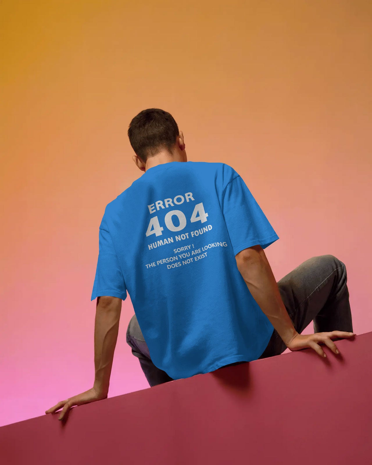 BYCADS "404 HUMAN NOT FOUND" Oversized Graphic Tee