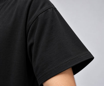 BYCADS Black Oversized T-Shirt | 100% Cotton 240 GSM Heavyweight Streetwear Tee | Premium Drop Shoulder T-Shirt