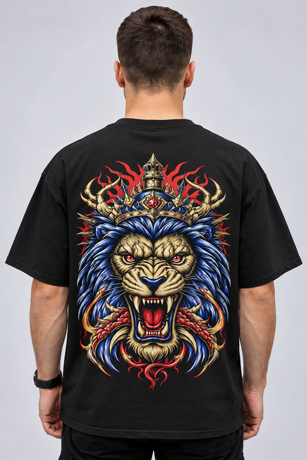 BYCADS Black Oversized T-Shirt | 100% Cotton 240 GSM Heavyweight Streetwear Tee | Premium Drop Shoulder T-Shirt