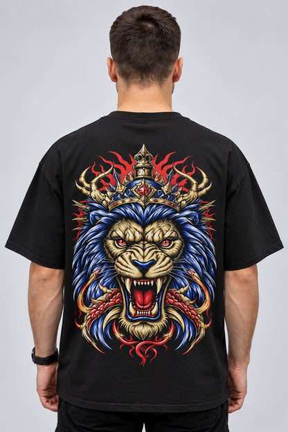 BYCADS Black Oversized T-Shirt | 100% Cotton 240 GSM Heavyweight Streetwear Tee | Premium Drop Shoulder T-Shirt