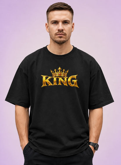 BYCADS Black Oversized T-Shirt | 100% Cotton 240 GSM Heavyweight Streetwear Tee | Premium Drop Shoulder T-Shirt