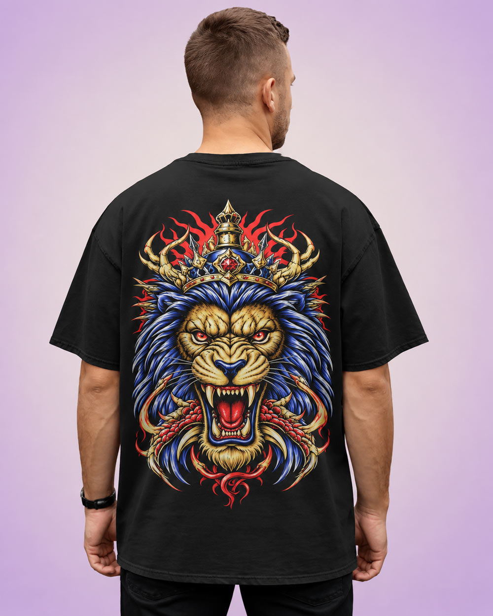BYCADS Black Oversized T-Shirt | 100% Cotton 240 GSM Heavyweight Streetwear Tee | Premium Drop Shoulder T-Shirt