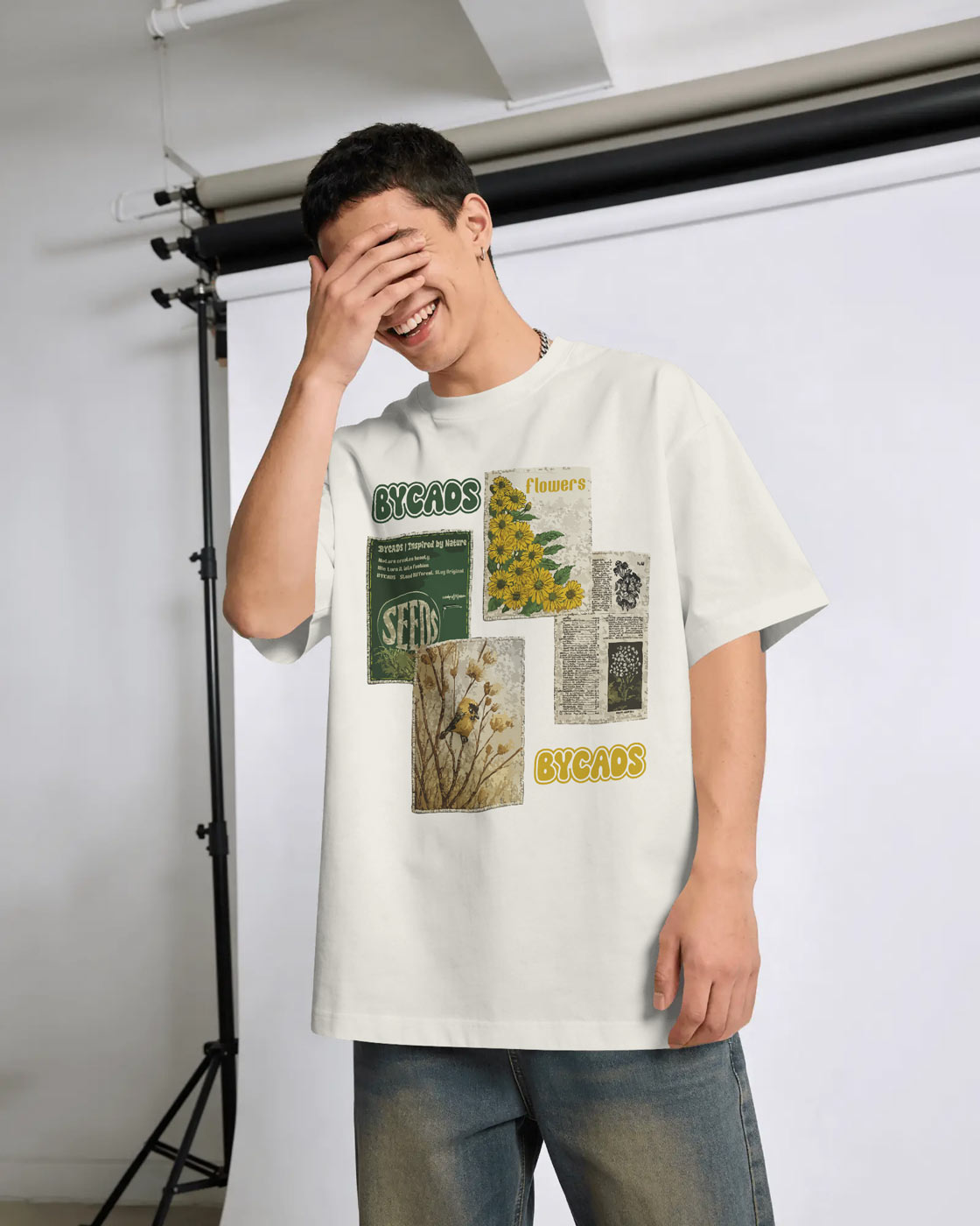 BYCADS Nature Inspired Graphic Oversized T-Shirt – 240 GSM 100% Cotton
