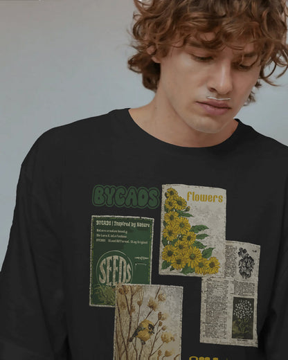 BYCADS Nature Inspired Graphic Oversized T-Shirt – 240 GSM 100% Cotton