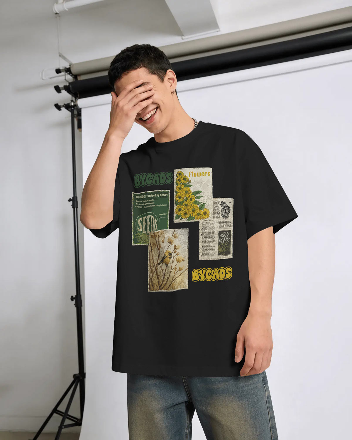 BYCADS Nature Inspired Graphic Oversized T-Shirt – 240 GSM 100% Cotton