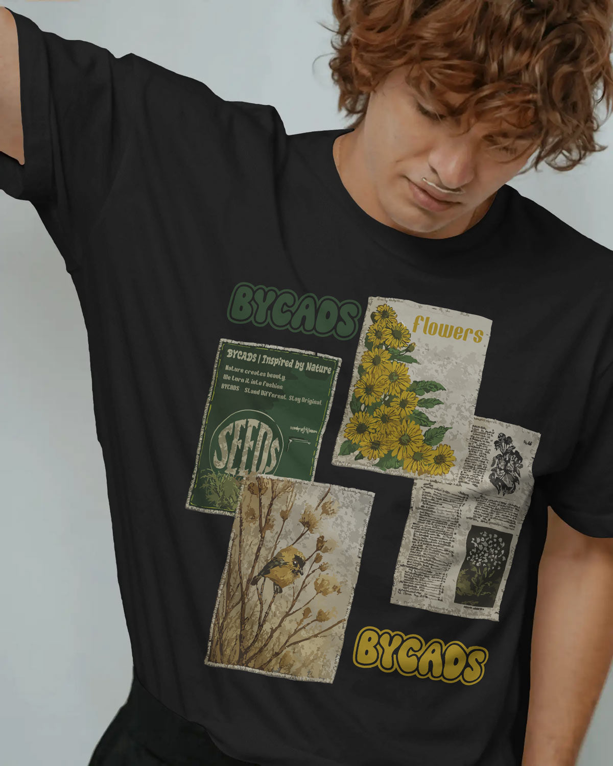 BYCADS Nature Inspired Graphic Oversized T-Shirt – 240 GSM 100% Cotton