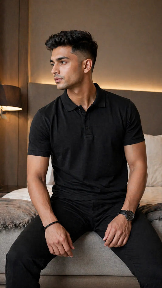 BYCADS Classic Navy Blue Polo T-Shirt – Smart Casual Cotton Essential