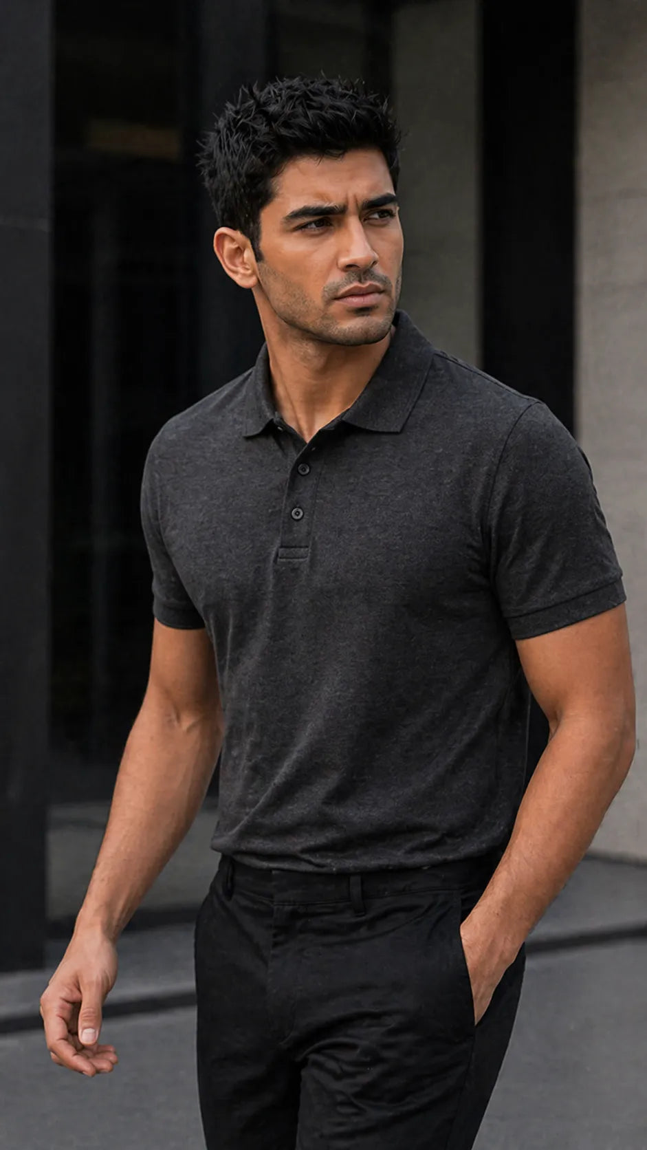 BYCADS Essential Grey Polo T-Shirt – Premium Cotton Casual Wear