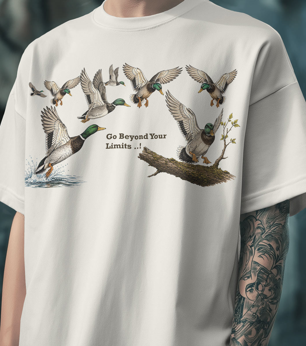 BYCADS Premium Duck Graphic Oversized T-Shirt | Relaxed Drop Shoulder Streetwear