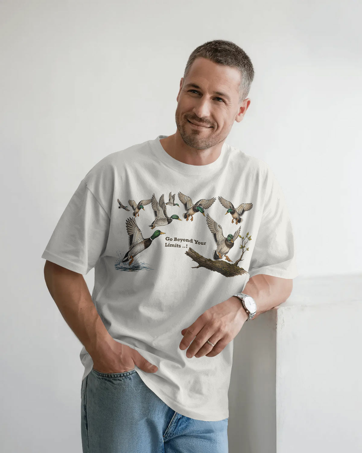 BYCADS Premium Duck Graphic Oversized T-Shirt | Relaxed Drop Shoulder Streetwear