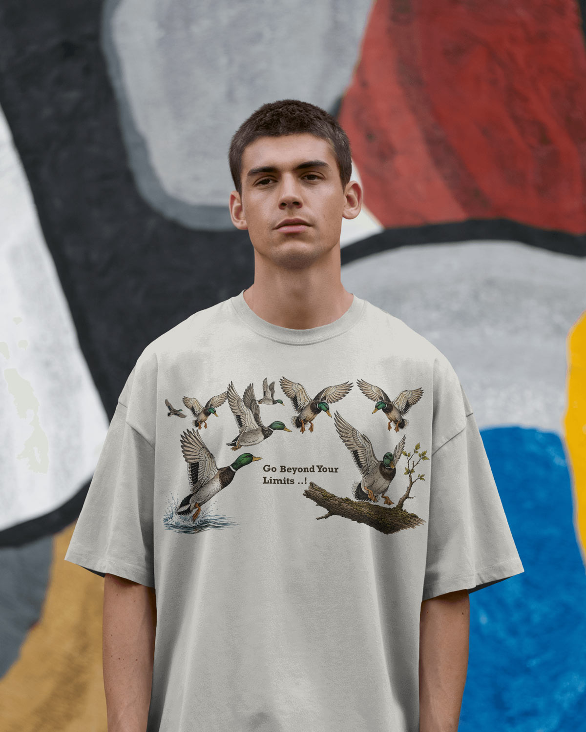 BYCADS Premium Duck Graphic Oversized T-Shirt | Relaxed Drop Shoulder Streetwear