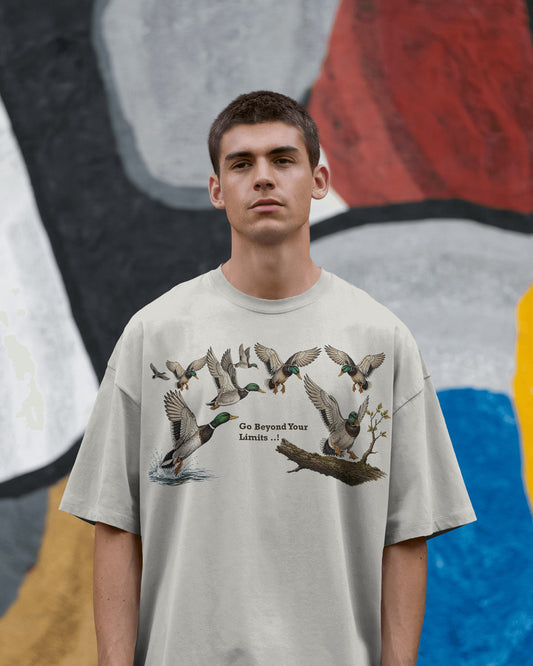 BYCADS Premium Duck Graphic Oversized T-Shirt | Relaxed Drop Shoulder Streetwear